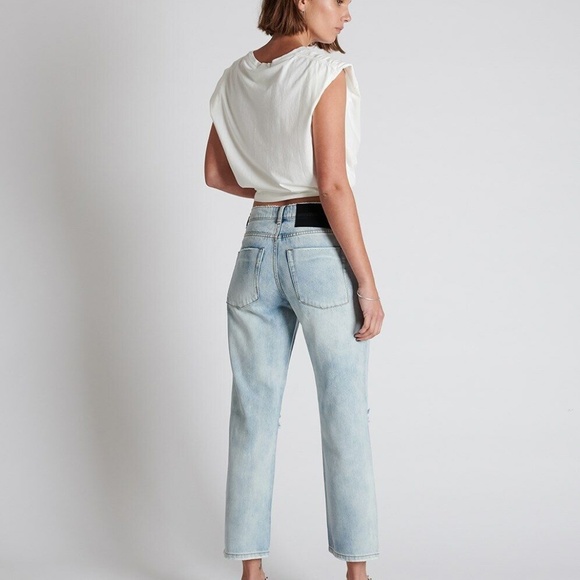 One Teaspoon Wilde Blue Truckers Mid Rise Straight Leg Distressed Rigid Jeans 27 - Picture 6 of 10